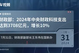财政部：2024年中央财政科技支出达到3708亿元，增长10%视频封面
