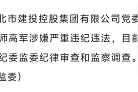 安徽淮北市建投控股集团有限公司党委委员、总会计师高军被查图片
