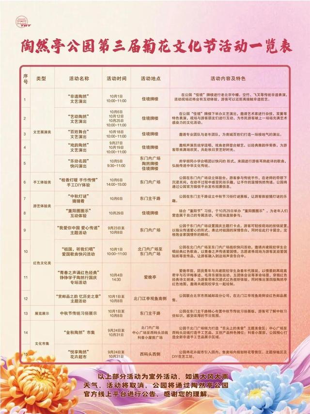 西城官宣！陶然亭公园菊花文化节来了