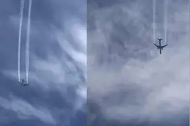 泰国航班突发故障，客机盘旋多圈喷白烟，目击者拍下震撼一幕图片