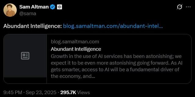 奥特曼刚刚发文，10GW核爆级算力，每周一座核电站，五座新城官宣