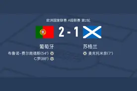 葡萄牙2-1逆转苏格兰，C罗、布鲁诺-费尔南德斯破门图片