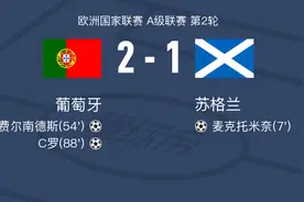 葡萄牙2-1逆转苏格兰，C罗、布鲁诺-费尔南德斯破门图片
