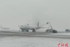 降雪致哈尔滨机场取消26班航班图片