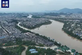 桂江桂林水文站水位已低于警戒水位，此前曾超警2.88米图片