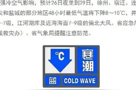 刚刚！江苏发布寒潮蓝色预警图片