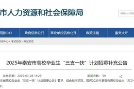 招99人！泰安发布三支一扶计划招募计划补充公告！附岗位表→图片