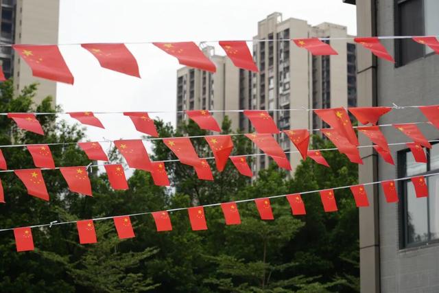 红旗映繁花！柳北已换上国庆“限定皮肤”~