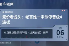 竞价看龙头：老百姓一字涨停晋级4连板视频封面