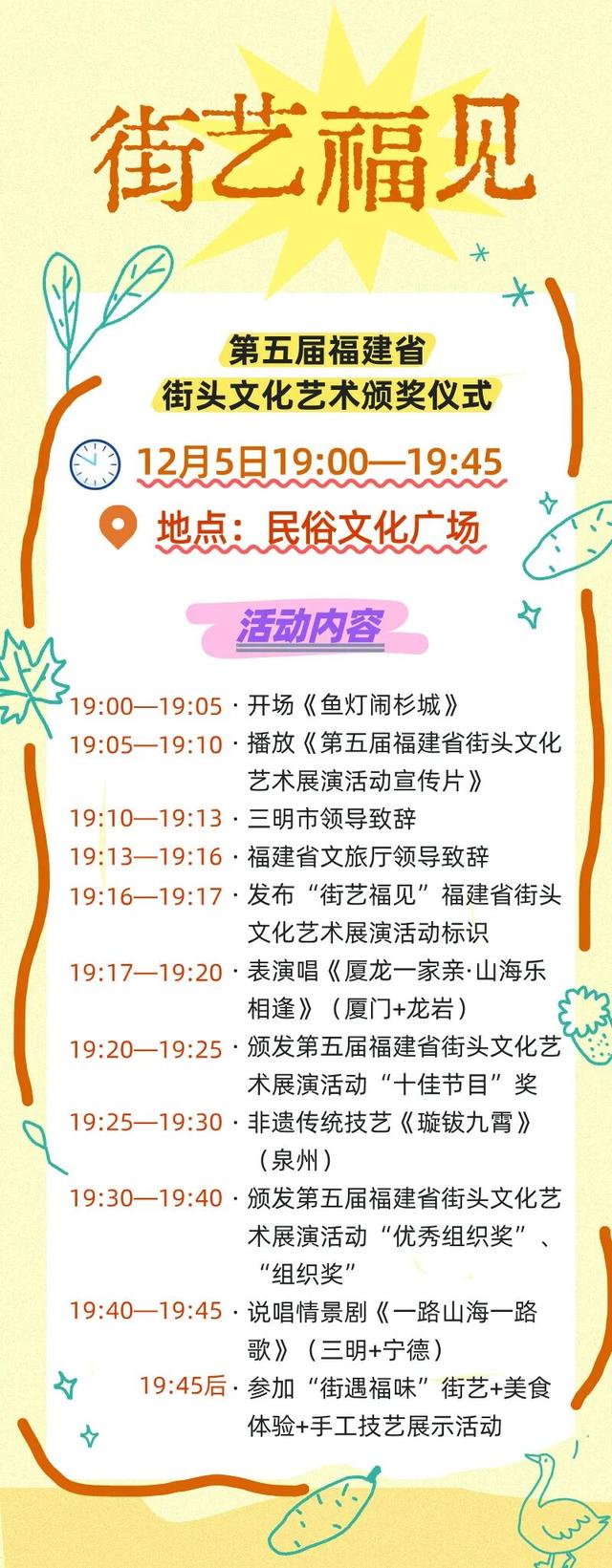 等你来！第五届福建省街头文化艺术颁奖仪式暨行进式展演系列活动即将启幕！