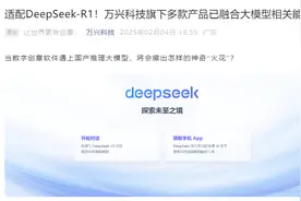 万兴科技官宣“牵手”DeepSeek，DeepSeek的“接入热”还蔓延到哪里？图片