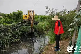 微山县驩城镇运河东村疏通沟渠保灌溉 防汛抗旱解民忧图片