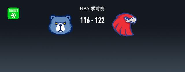 NBA季前赛：老鹰122-116灰熊
