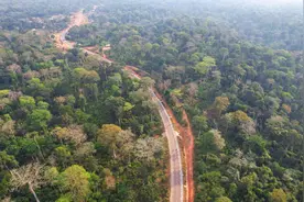 中企建设的喀麦隆恩恩公路竣工交付图片