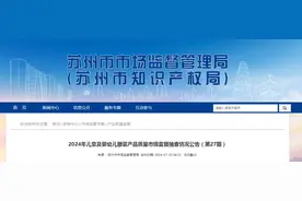 【江苏省苏州市】2024年儿童及婴幼儿服装产品质量市级监督抽查情况公告（第27期）图片
