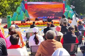 老年人集体展演太极 北京八大处重阳游山会开幕图片