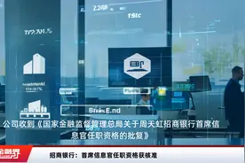 招商银行：首席信息官任职资格获核准视频封面