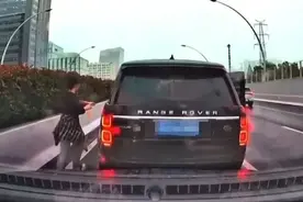 事发上海中环！SUV突然急停，一男一女做出危险举动图片