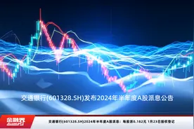 交通银行(601328.SH)2024年半年度A股派息：每股派0.182元 1月23日股权登记视频封面