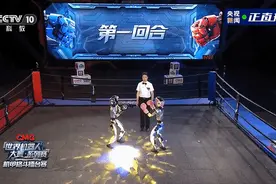 昨晚，我们见证了人类历史上第一次人形机器人打架！图片