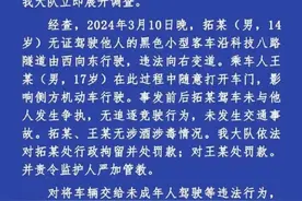 拓某（男，14岁），行拘！开车这事不能干图片