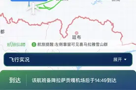 成都起飞 CA4431航班已安全降落日喀则定日图片