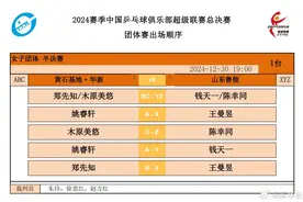 2024乒超总决赛今晚对阵表公布图片