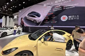 车展上各车企纷纷推出促销活动，观众现场交意向金抢占优惠图片