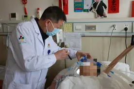 西安工会医院神经外科联合超声科完成B超引导下经鼻空肠营养管置入术图片