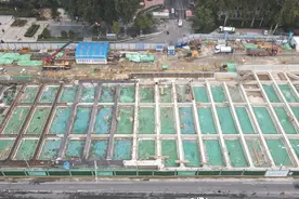 济南轨交7号线洪楼广场站进入主体灌浆和混凝土支撑施工阶段图片