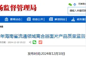 2024年海南省流通领域离合器面片产品质量监督抽查结果公布图片