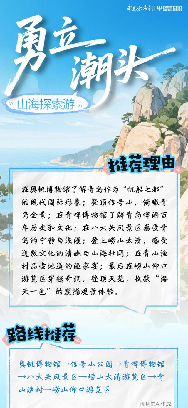 海报集｜跟着“舰艇”游青岛！研学、休闲、旅拍……6条线，总有一款戳中你