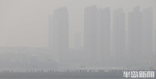 沿海再起雾气，景致若隐若现