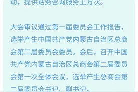 中国共产党内蒙古自治区总商会第二次代表大会召开图片