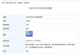 北京市发布大风蓝色预警图片
