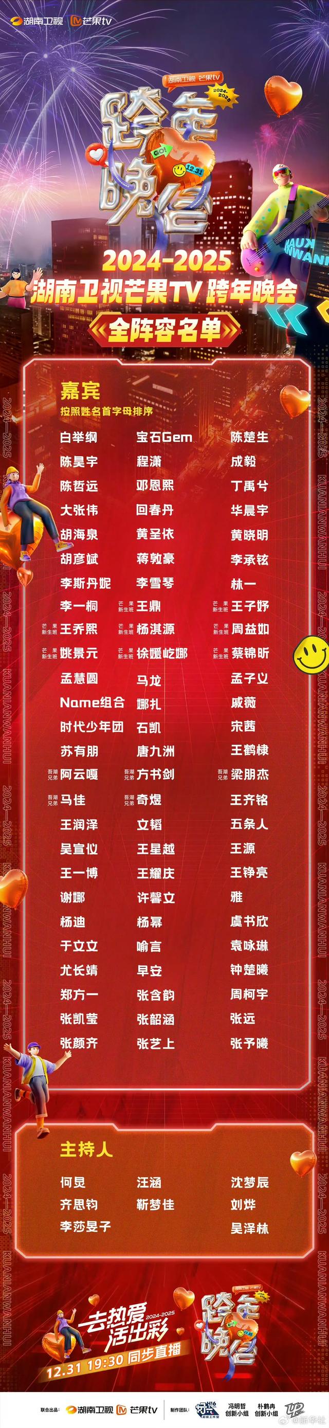 最新！最全跨年晚会节目单汇总