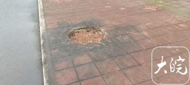 道路窨井盖缺损仅竖牌提醒 社区回应