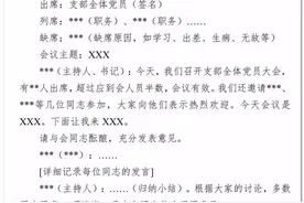 党支部14种会议记录格式+标准图片