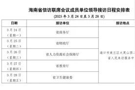 3月24日至3月28日海南省直属单位领导接访日程公布图片