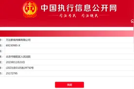 万达影视传媒有限公司被执行2517万图片