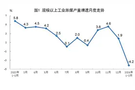 国家统计局：1-2月规上工业发电量14870亿千瓦时 同比增长8.3%图片