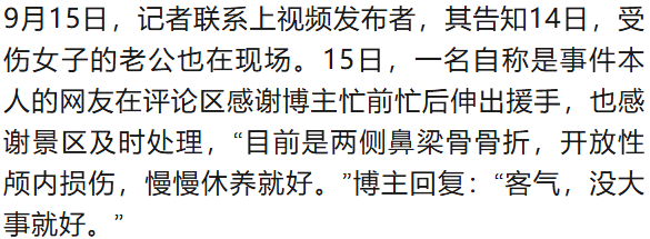 游客在老峨山游玩时被掉落的枯树枝砸中致鼻梁骨受伤，景区回应