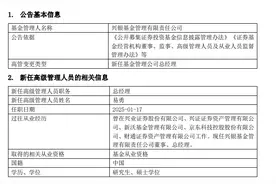 易勇出任兴银基金总经理图片