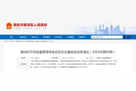 西安市雁塔区市场监督管理局发布2023年第85期食品安全监督抽检信息图片