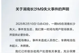问界M9在高速上失火，车企：未造成人员伤亡，车辆电池包未起火、未燃烧图片