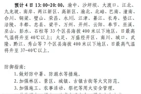 “高温红”连续上线15天！今天重庆33个区县最高气温将升至40℃+图片