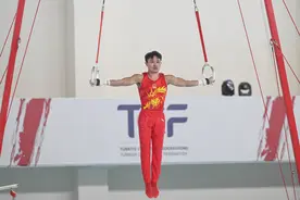 （体育）体操——世界杯安塔利亚站：兰星宇获得吊环冠军图片