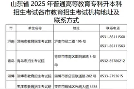 山东专升本考试各市教育招考机构联系方式公布图片