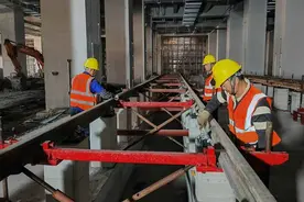 宁波地铁6号线高桥南车辆段铺轨试验段顺利施工完成图片