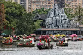 广州荔湾水上花市如期而至，开幕日汉服卖花，古风仙韵图片